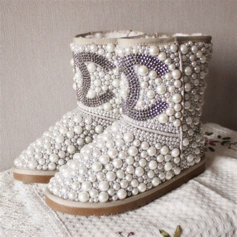 chanel pearl ugg boots price|chanel high boots sale.